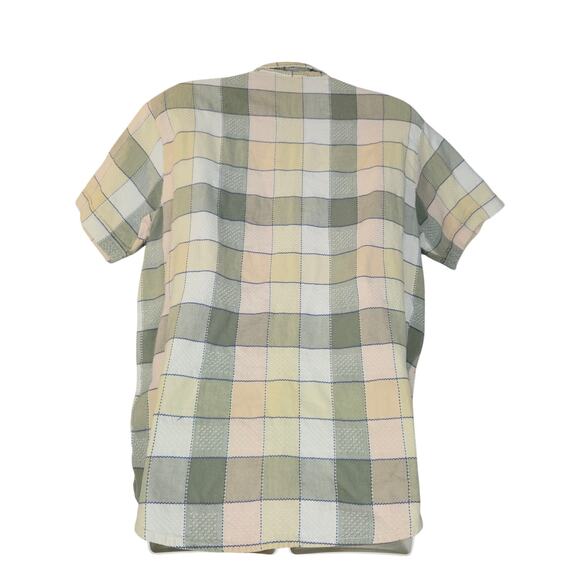 Krazy Kat Womens Large Button Up Top Checked Plaid Green Pocket Outdoors Casual - Picture 4 of 10